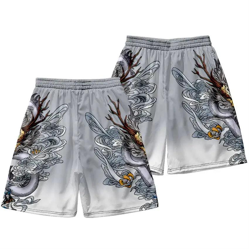 Grey Dragon Haori Shorts Set