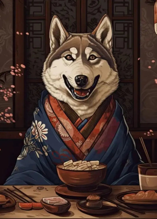 Husky Kimono Poster